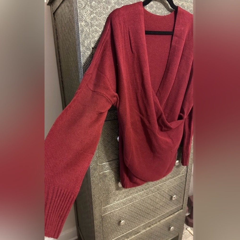 NWOT Deep V Neck Wrap Sweater